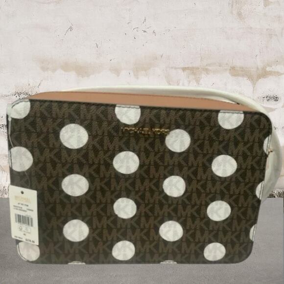 Giveaway #2 Michael Kors NWT Jet Set Polka Dot Signature Logo Crossbody Bag - Picture 2 of 5